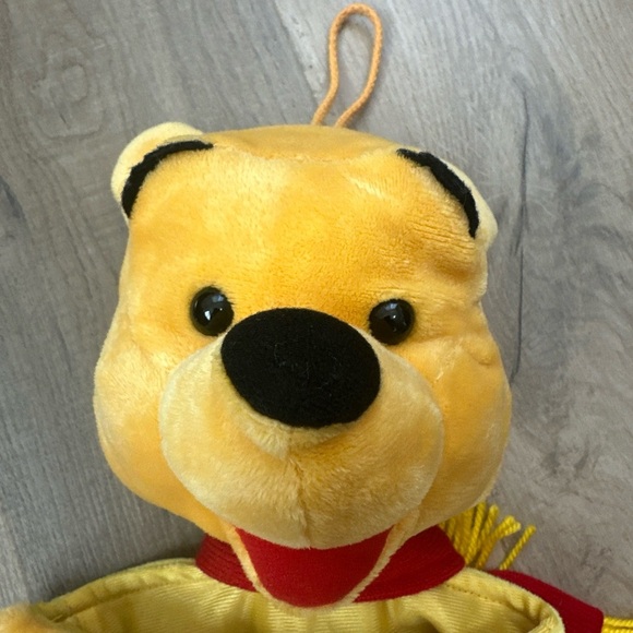 Disney Winnie Pooh Christmas Stocking Bee Yellow Button 3D Plush Lined Loop 18" - Picture 7 of 8